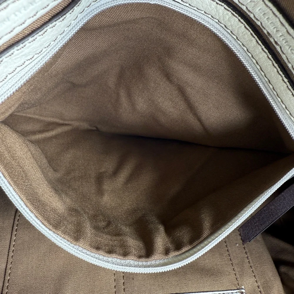 Ellen Tracy Cream and Brown Women's Handbag - Picture 11 of 13